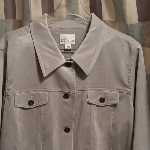 THE TOG SHOP polyester blend silver gray 2-pc pantsuit Size XL - Picture 3 of 8